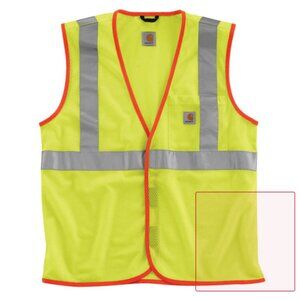 Carhartt High-Visibility Lime Mesh Multi-Pocket Class 2 Vest NWT